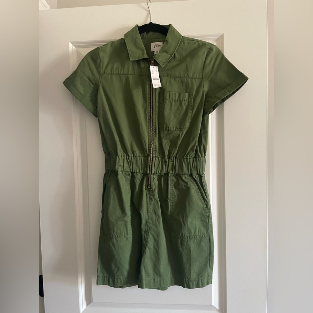 J. Crew Green Short Sleeve Romper